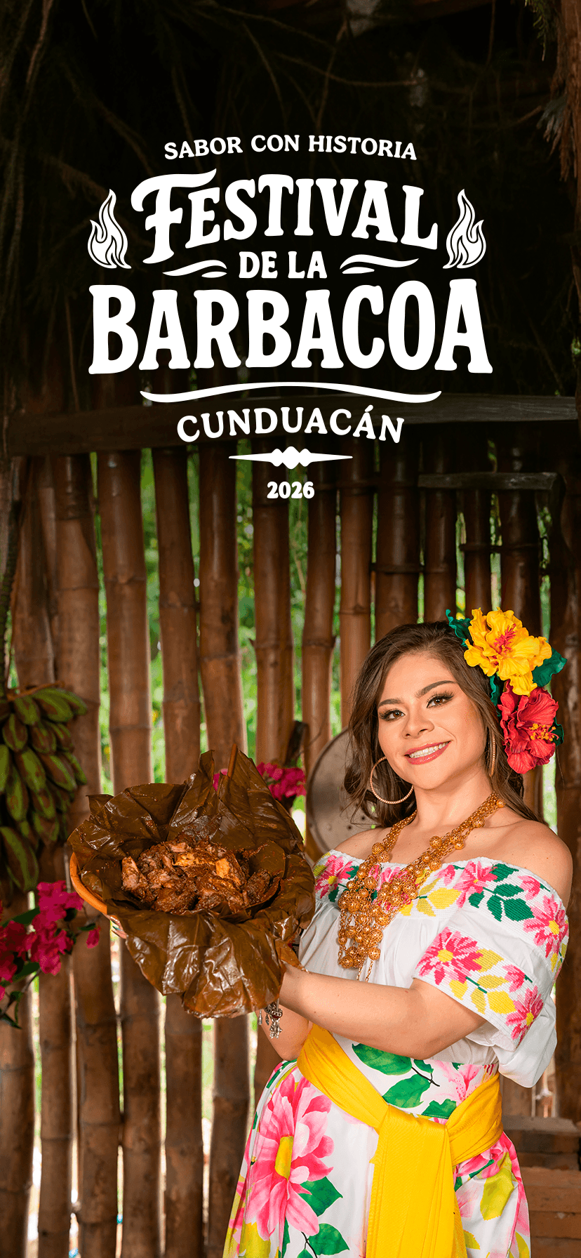 Cartel oficial 2do Festival de la Barbacoa Cunduacán 2026 — del 14 al 16 de agosto